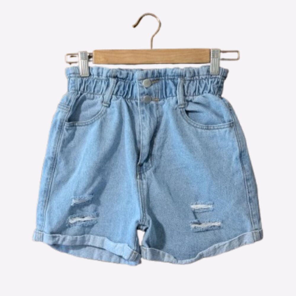 Aaron & Amber Paperbag Jean Shorts